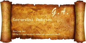 Gerendai Ambrus névjegykártya